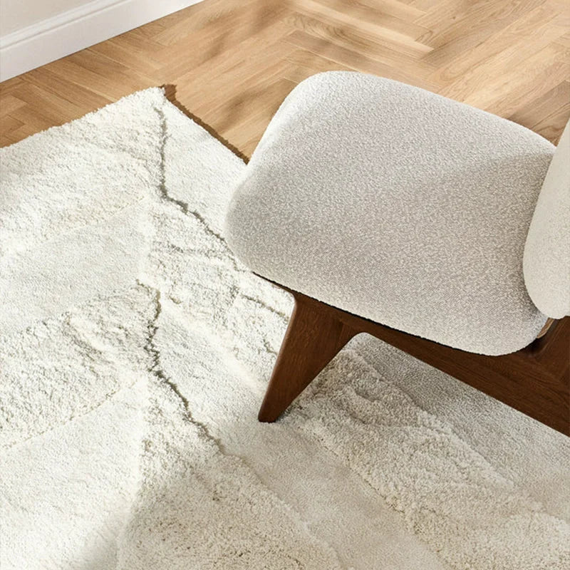 Warm Cream Living Room Carpet Thick Home Soft Bedroom Rug Nordic Sofa Coffee Table Floor Mat Store Decoration Display Carpet