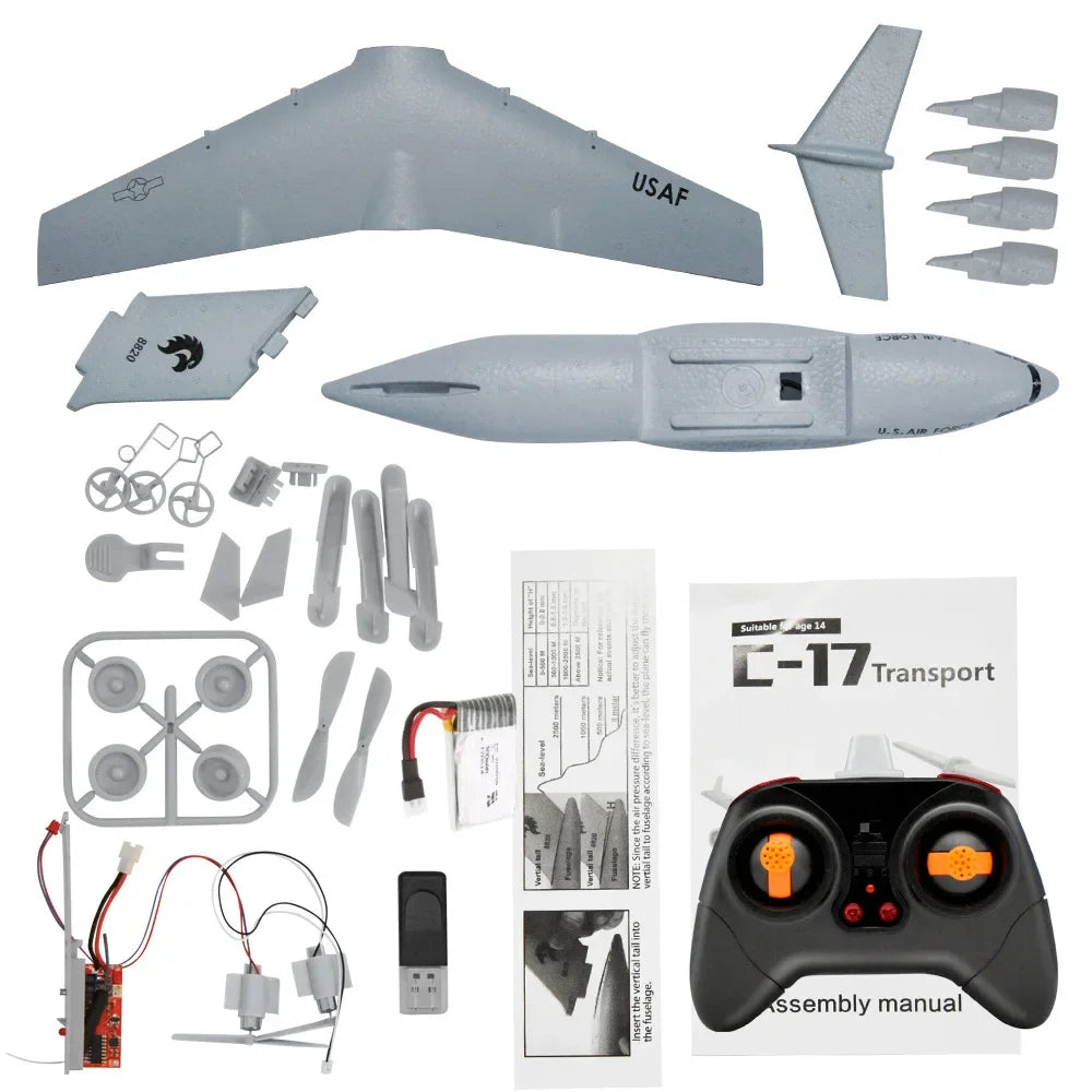 C-17 RC Drone DIY Aircraft Transport Aircraft 373mm Wingspan EPP RC