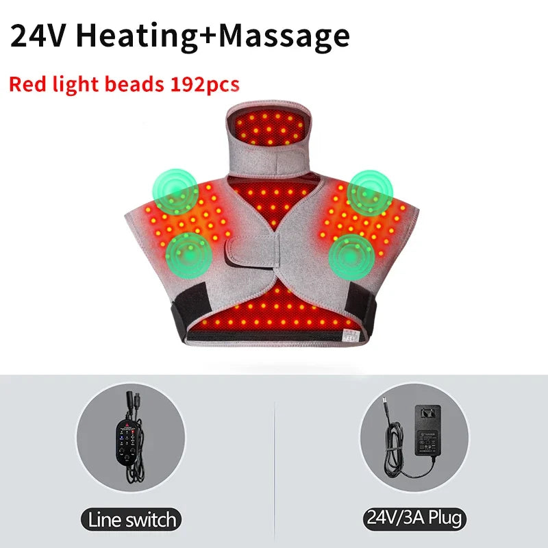 Red Light Shoulder Back Support Heated Massage Vest Winter Warmth Relieves Muscle Relaxation Relief Pain Shoulder Care