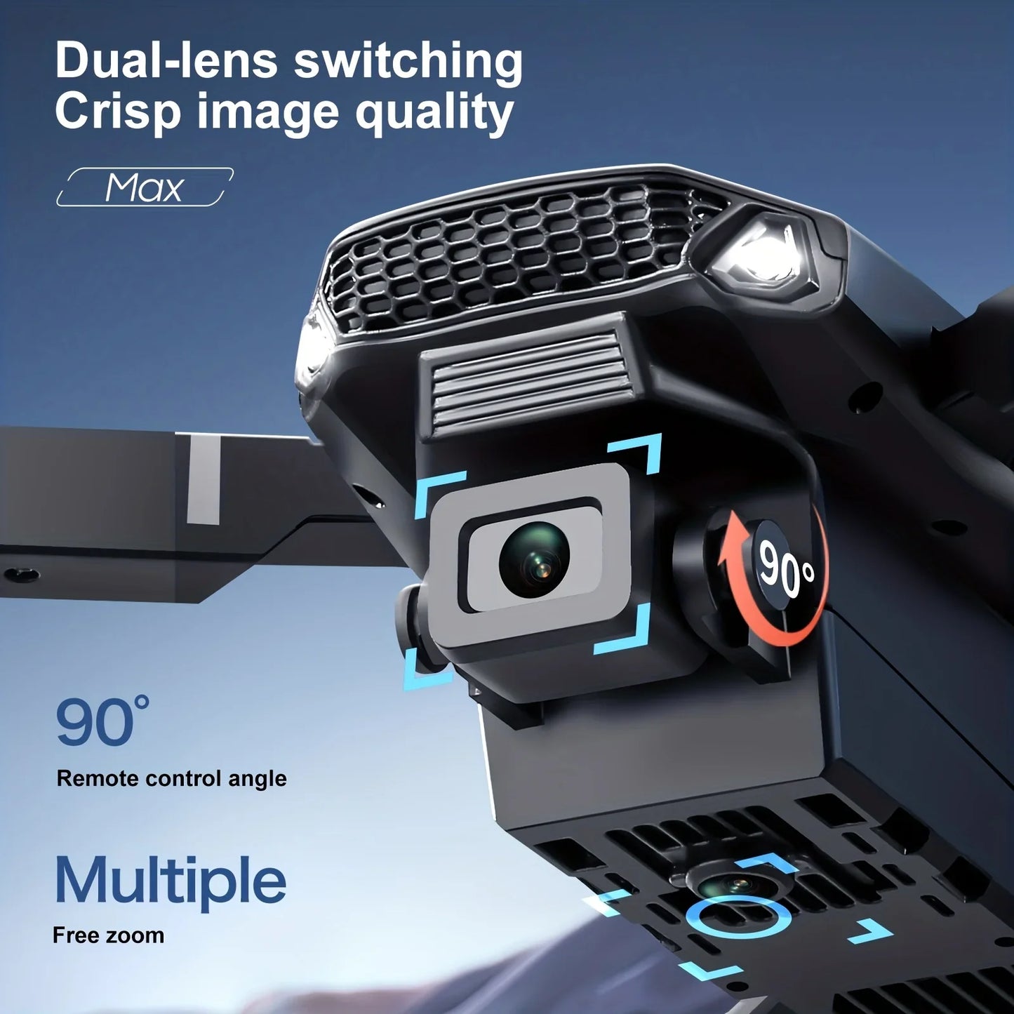 The 2026 Upgraded E88PRO MAX Foldable Drone Features Dual Cameras, Extra Batteries, an 8K Screen for Remote Control, and One-click Return-to-home Functionality. Suitable for Beginners, It's an Ideal Independence Day or Holida
