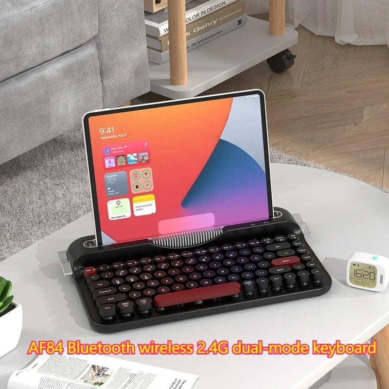 AF84 Bluetooth Wireless 2.4G Dual-mode Retro Keyboard with Multi-device Support and Built-in Slot Fixed