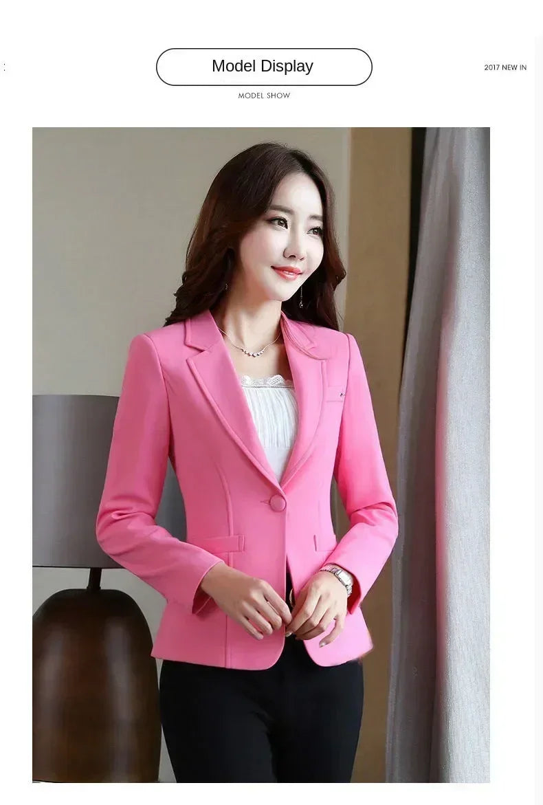 Chaqueta tipo blazer ajustada y entallada para mujer coreana, para primavera y otoño, estilo informal de oficina, traje de negocios para mujer, estilo moderno.