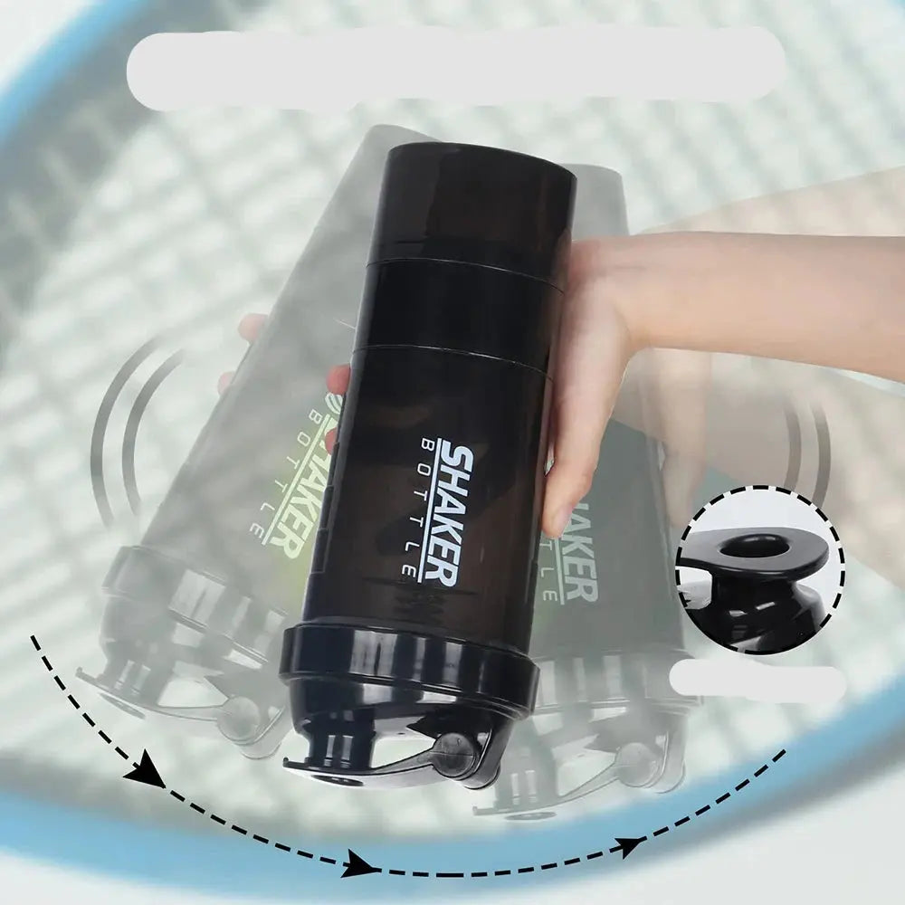 Portable Exercise Shaker with Mixing Compartments