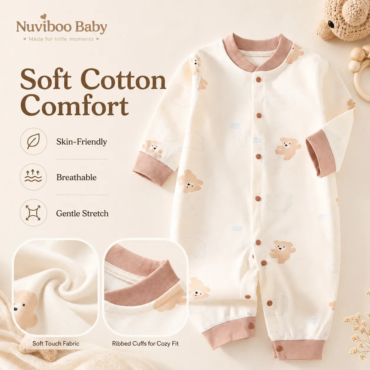 Autumn Baby Clothes Newbron Spring 100 Cotton Underwear Newborn Onesie