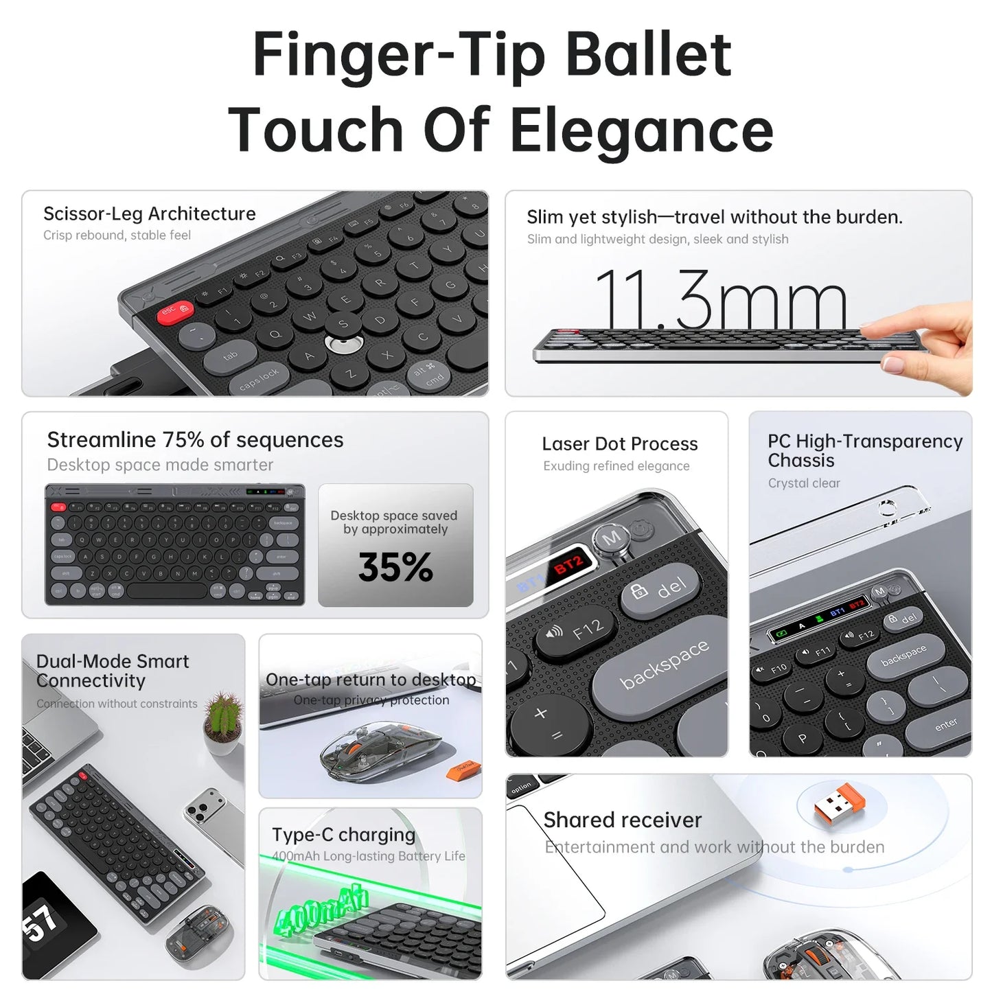 Bluetooth Wireless Keyboard Mouse Set Laptop Silent Button Charging Portable Mini Wireless Keyboard Office Typing