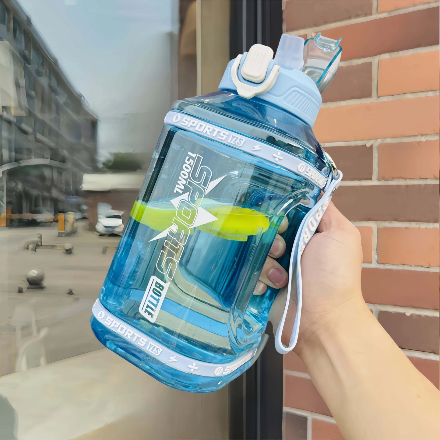 Large Straw Fitness Water Jug, Heat Resistant