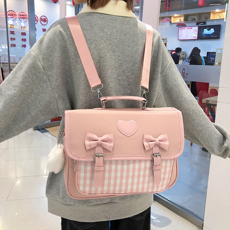Mochila escolar de cuadros vichy