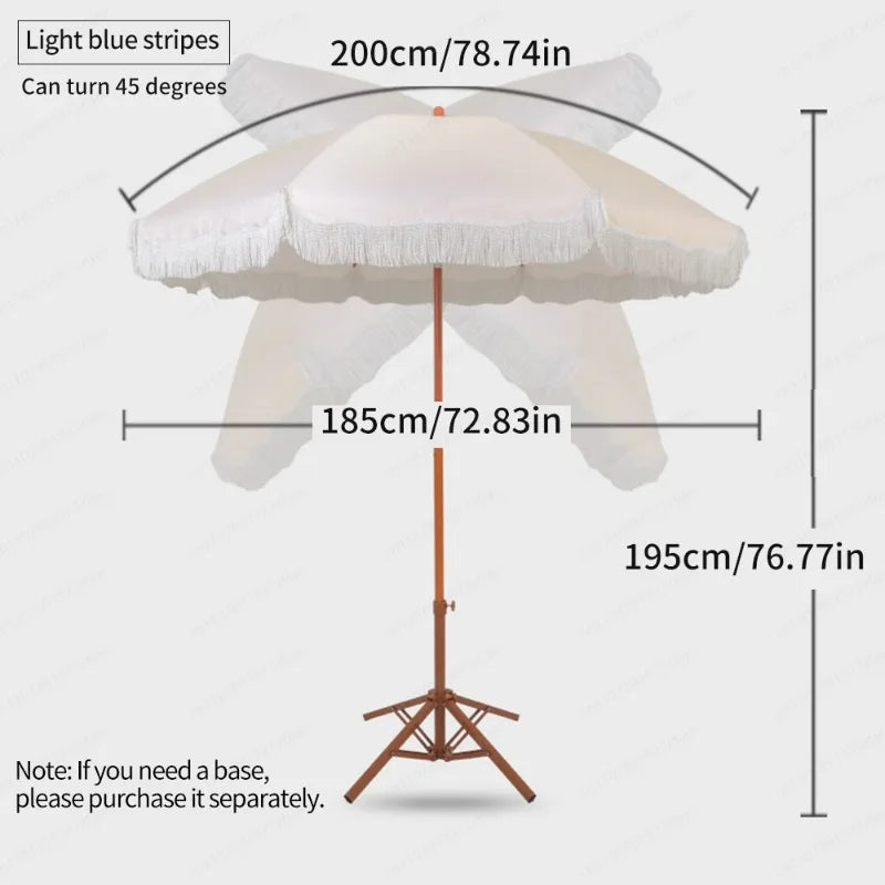 Large Camping  Seaside Resort Beach Umbrella Courtyard Tassel Sun Umbrella Pool Sun Protection Terrace