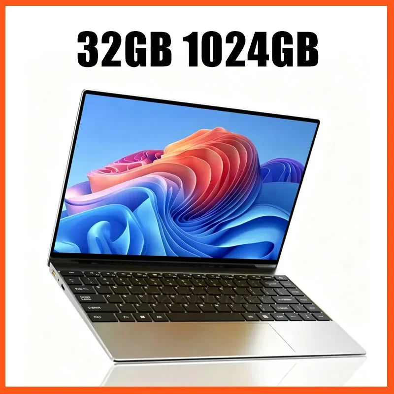 Lightweight Portable 14.1 Inch Student Business Notebook 2026 New Intel N95 Win11 Large Storage Laptop