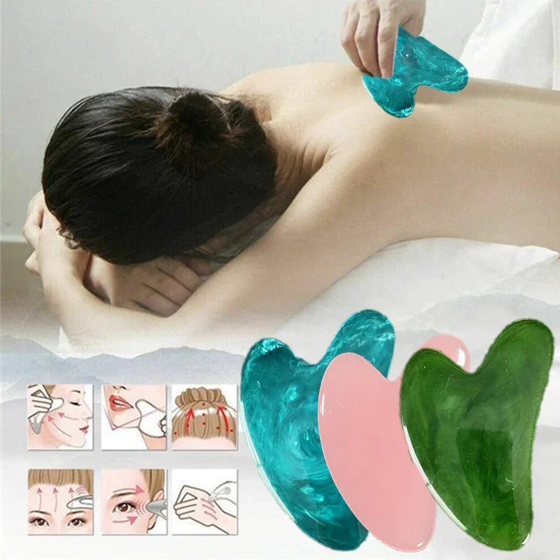 Heart Shape SPA Massage Beeswax  Scraping Massage Scraper Face Massager Acupuncture Guasha Board Massager For Face Pulling Skin