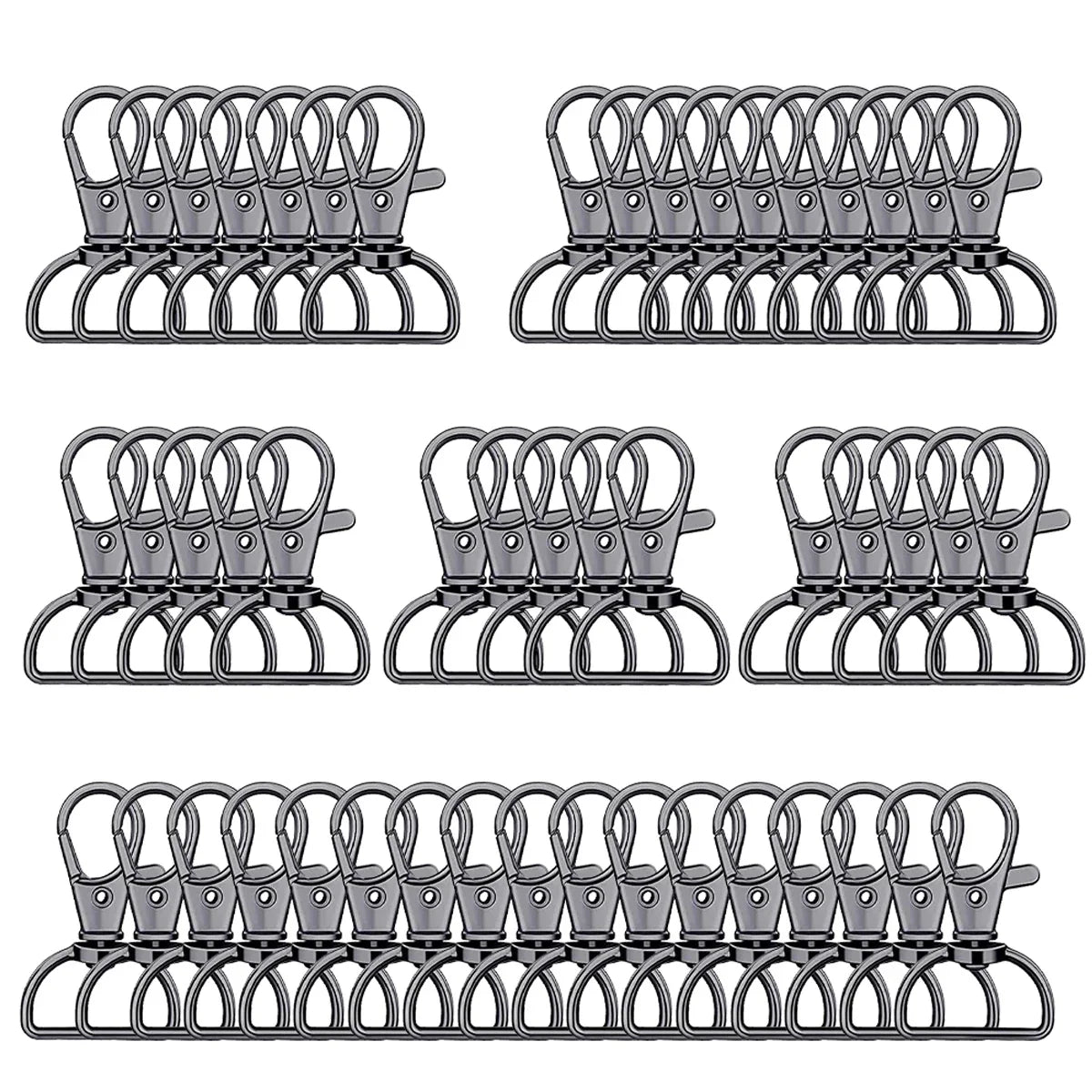 8/15/25/50/80pcs Swivel Snap Hooks D-Ring Keychain Clips Lanyard