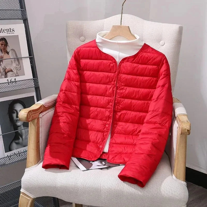 Women White Duck Down Slim Jackets 2025 New Arrivals Autumn Winter Warm Female Fashion Ultra Lightweight Packable Puffer Coats