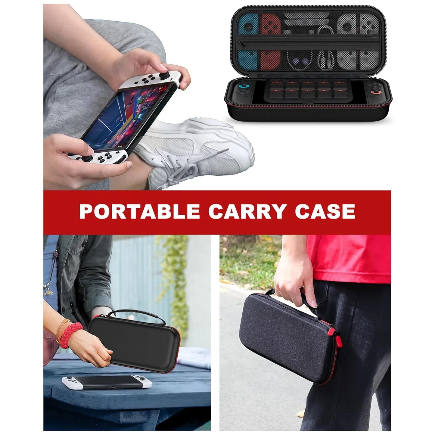 Carrying Case Kit For Switch 2 (2025), Travel Case Hard Shell Box for NS2 Game Console with Screen Film, TPU Case, Joystick Caps