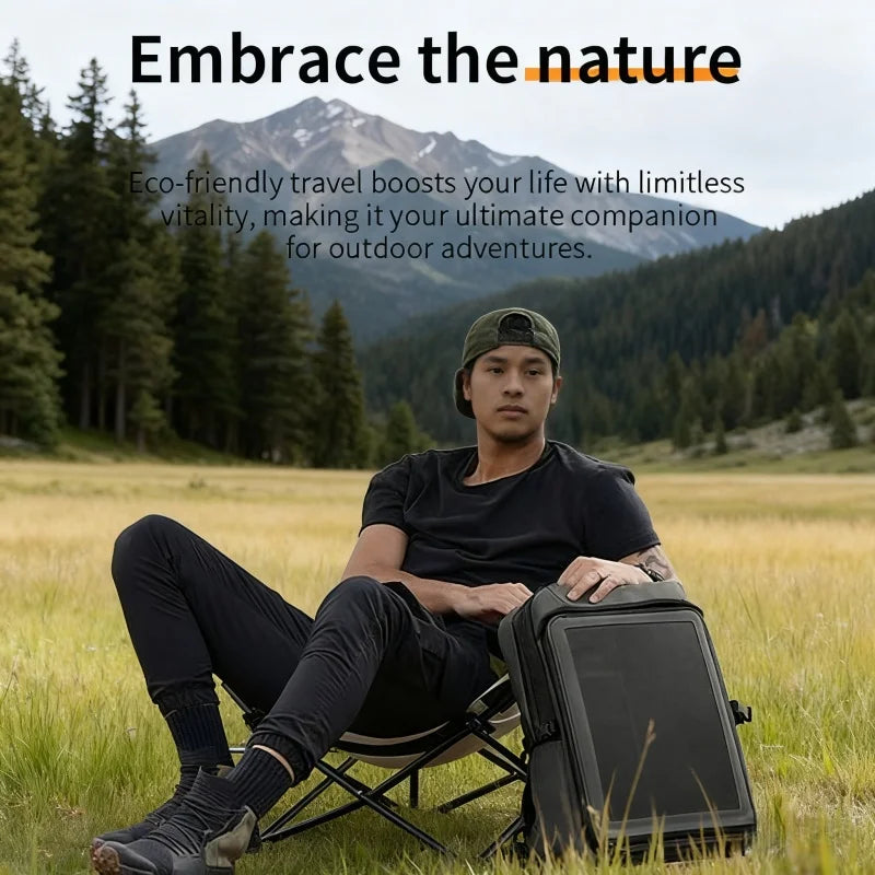 APH-S12 Outdoor Emergency Solar 30W 35L Waterproof Charging Backpack Portable Power Supply for Hiking and Travel