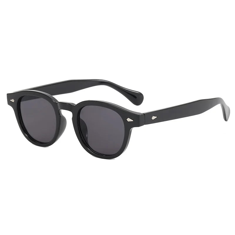 Fashion Retro Round Sunglasses Women Rivets Decoration Men Shades UV400 Punk Leopard Sun Glasses