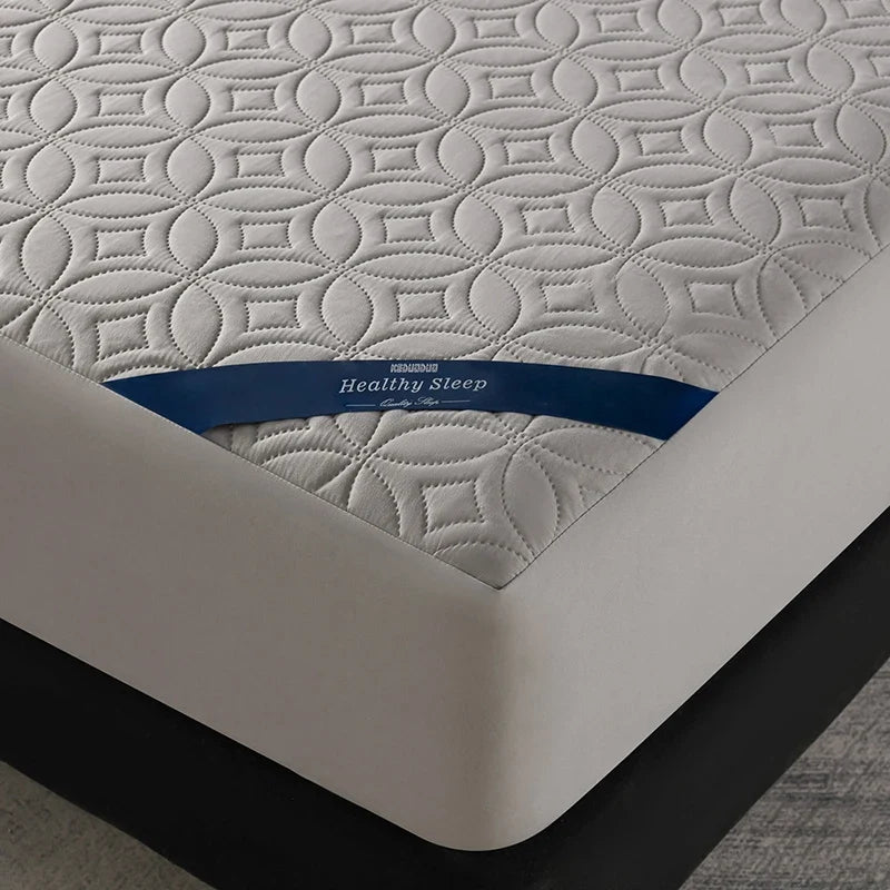 Ultrasonic Quilted Waterproof Antibacterial Mattress Protector Breathable Ultra Soft Noise Free 30CM Deep Pocket Fitted Sheet
