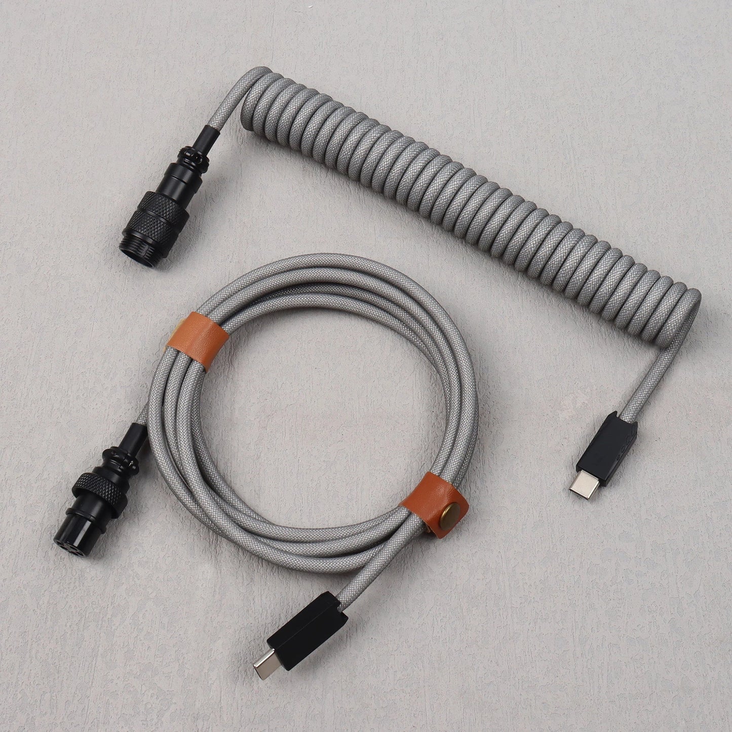 LANO USB-C to Type-C Coiled Cable Gamer Keyboard Custom Coil Type USB C Cable With Detachable Pilot Connector