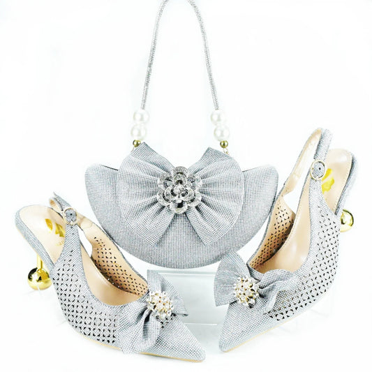 Zapatos y bolso de boda africanos recién llegados HAS1-21