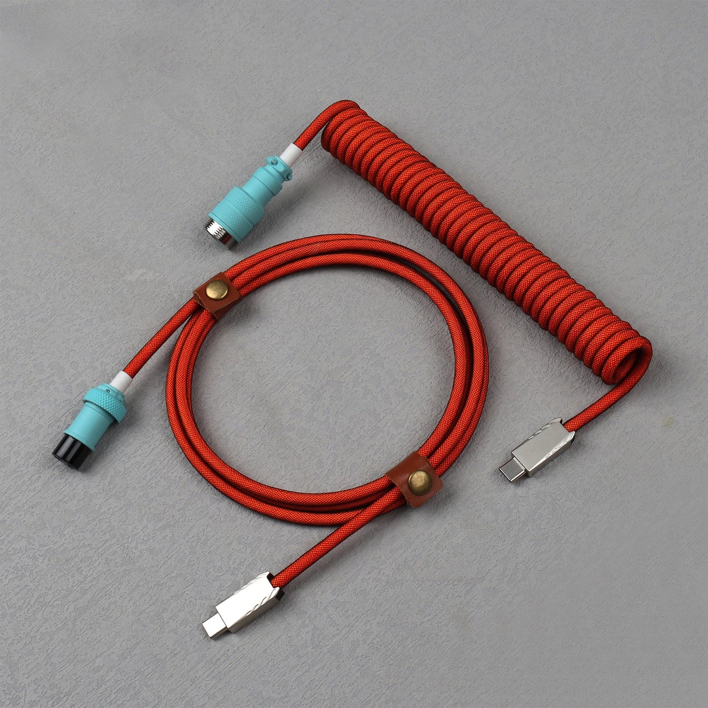 LANO USB-C to Type-C Coiled Cable Gamer Keyboard Custom Coil Type USB C Cable With Detachable Pilot Connector