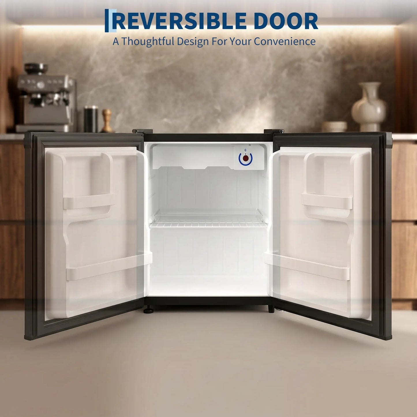 1.6 Cu.ft Compact Mini Fridge, Single Door Small Refrigerator, Steel