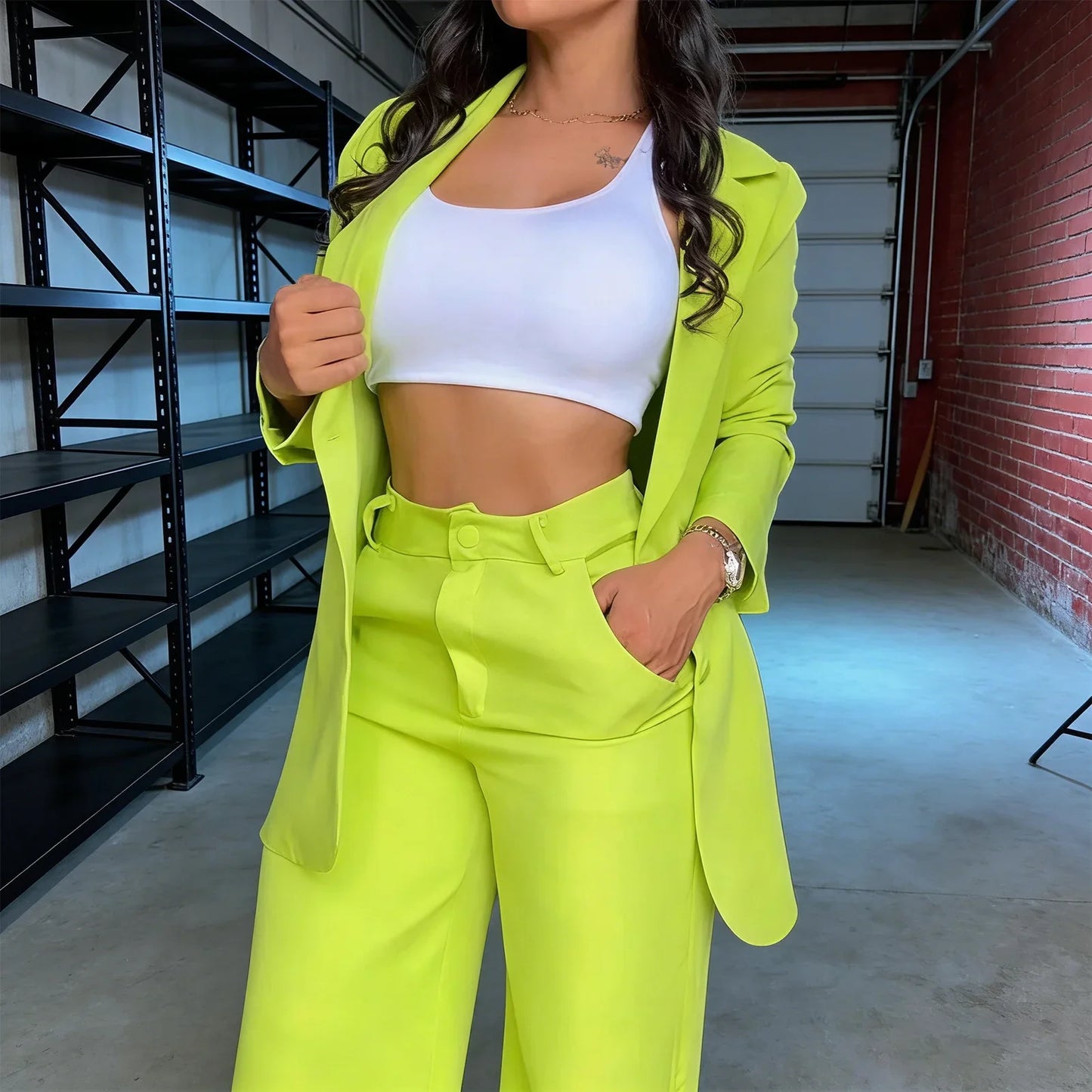 Sets for Women 2 Pieces Autumn Fashion Long Sleeve Blazer Sets Elegant High Waist Work Pants Set Office Lady Pink Suits