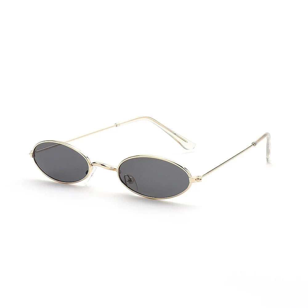 1PC Vintage Small Frame Shades Retro Oval Black Sunglasses Unisex Luxury Brand Designer Pink Sun Glasses Female Travel Eyewear