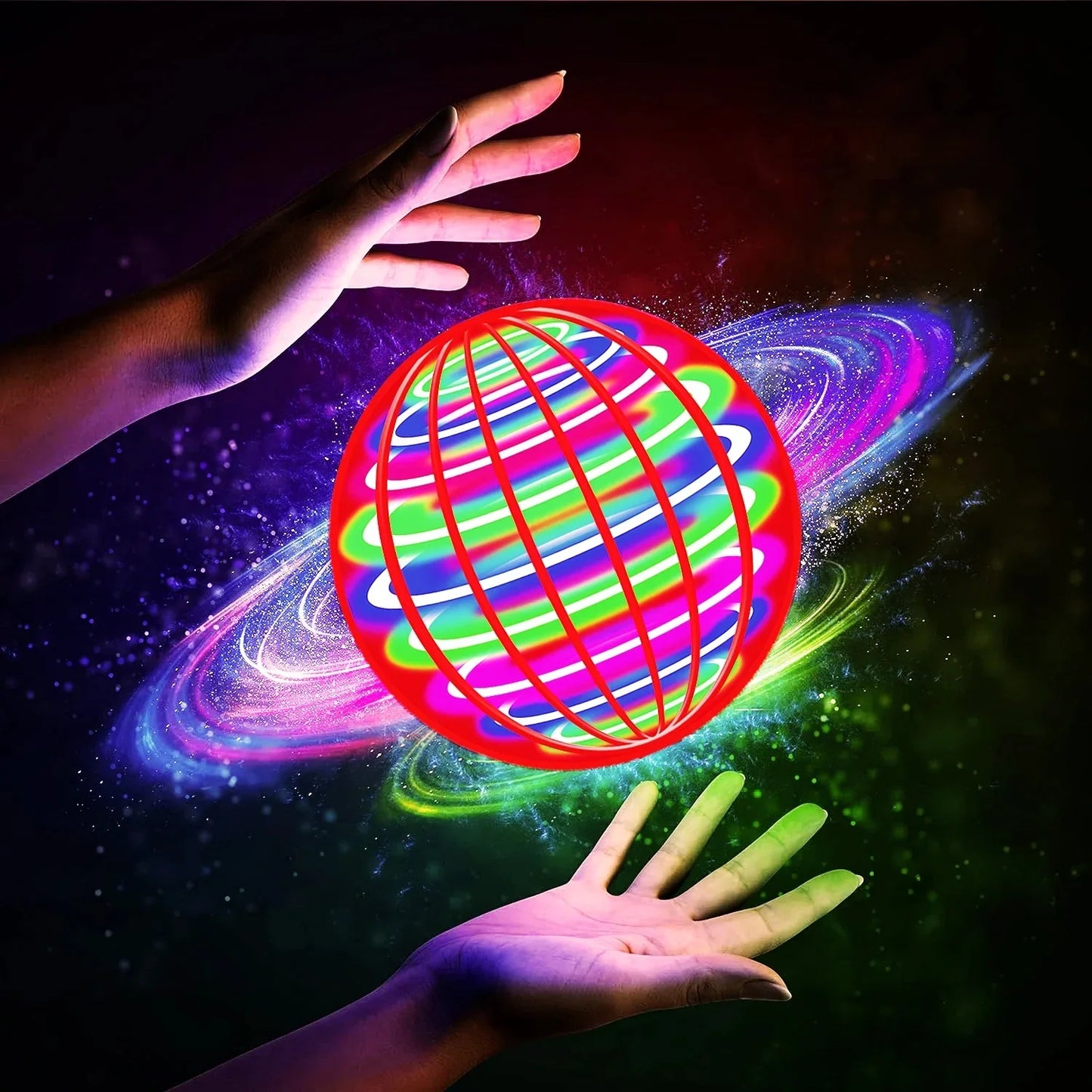 Flying ball, automatic spinning ball, LED dazzling lights, floating magic, fan, UFO flying machine, toy, gift, game, sports ball