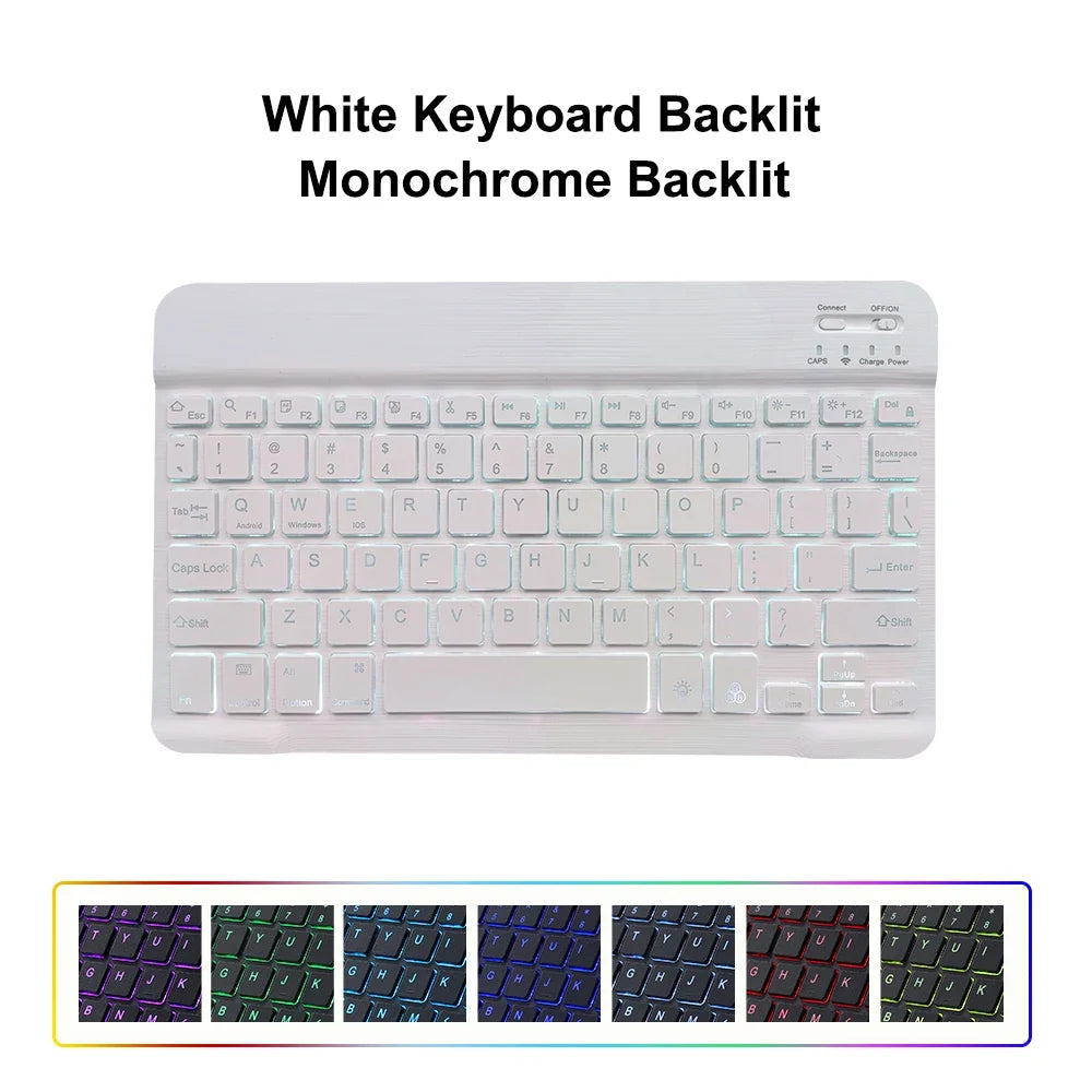 10inch Backlight Bluetooth Keyboard Mouse for IOS Android Windows
