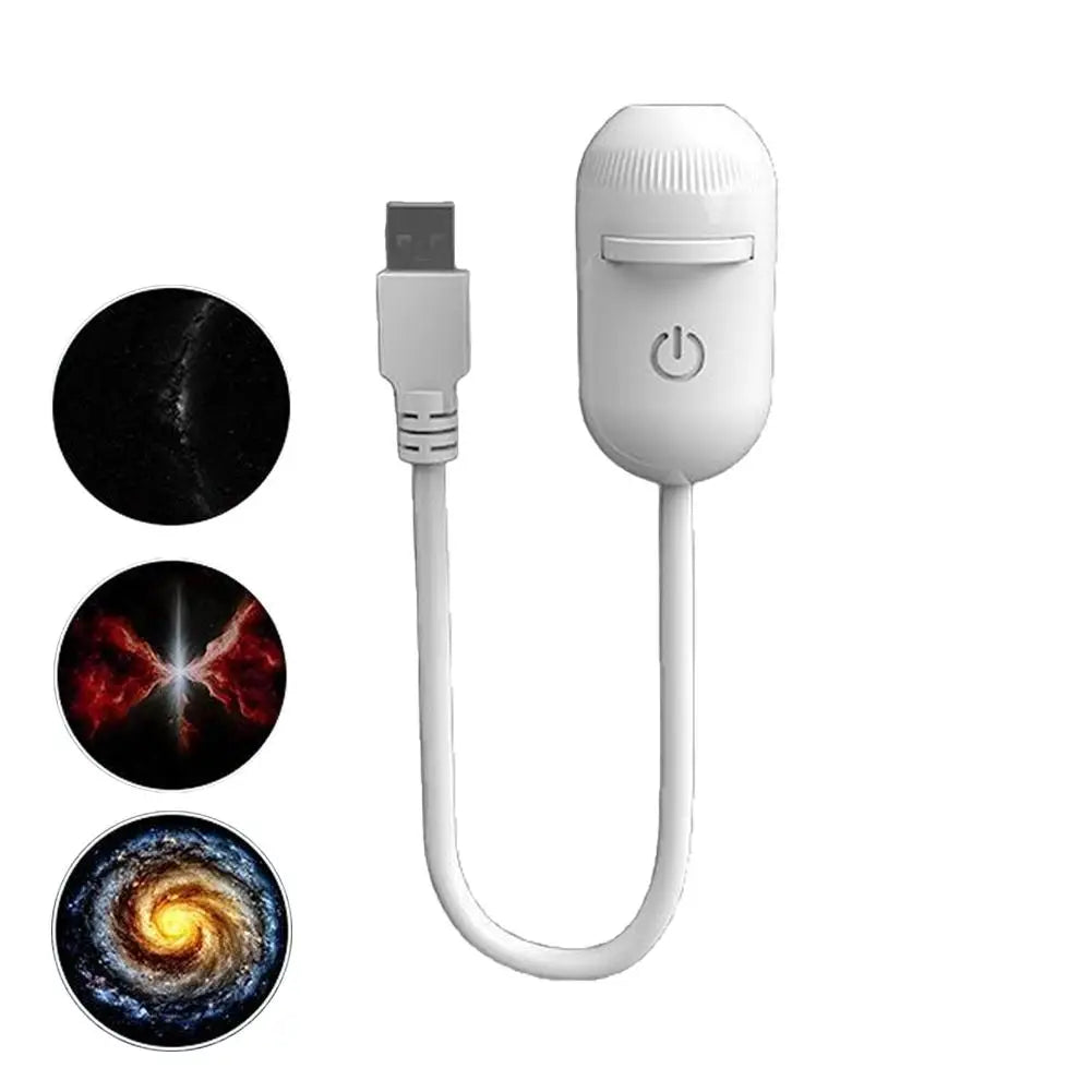 USB galaxy Projector Night Light 2-in-1 Mini Galaxy 360° Rotate LED Starry Sky Ambient Lamp For Party Home Saturn Decoration