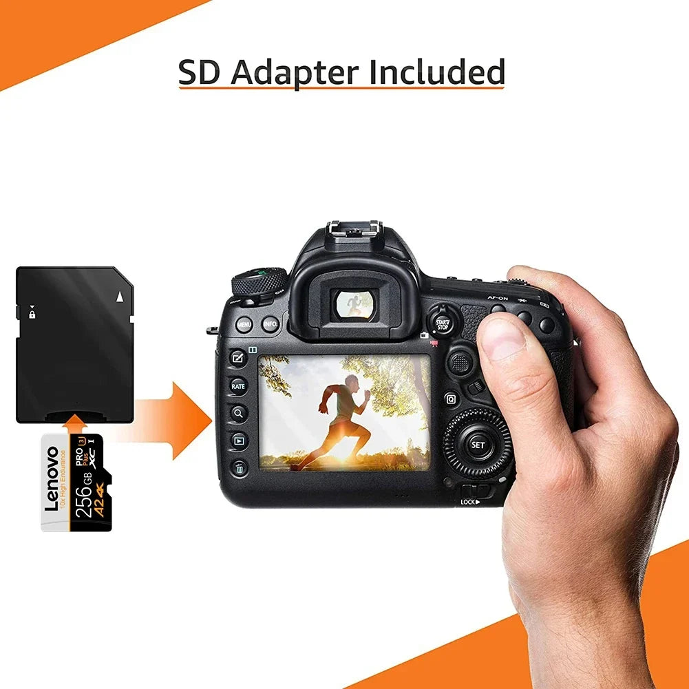 Lenovo Extended Capacity Micro TF SD TF Cards SD Cards Memory Card 512GB 1TB 256GB Durability U1 Waterproof for Camera / Tablet