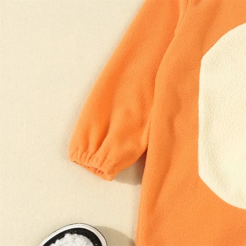 Cartoon Blue Orange Dog Costume For Toddler Baby Boys Girls Halloween Costume Hooded Ear Tail Jumpsuit