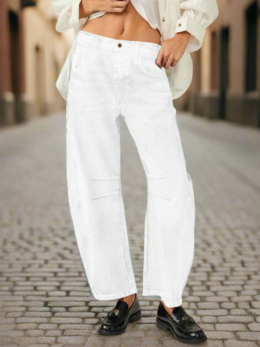 Pantalones vaqueros de mujer de talle alto con cintura elástica