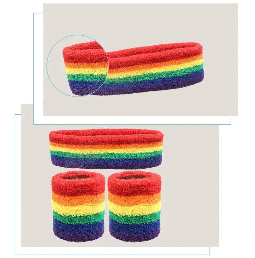 Cotton Sweatband Bundle Headband and Wristbands
