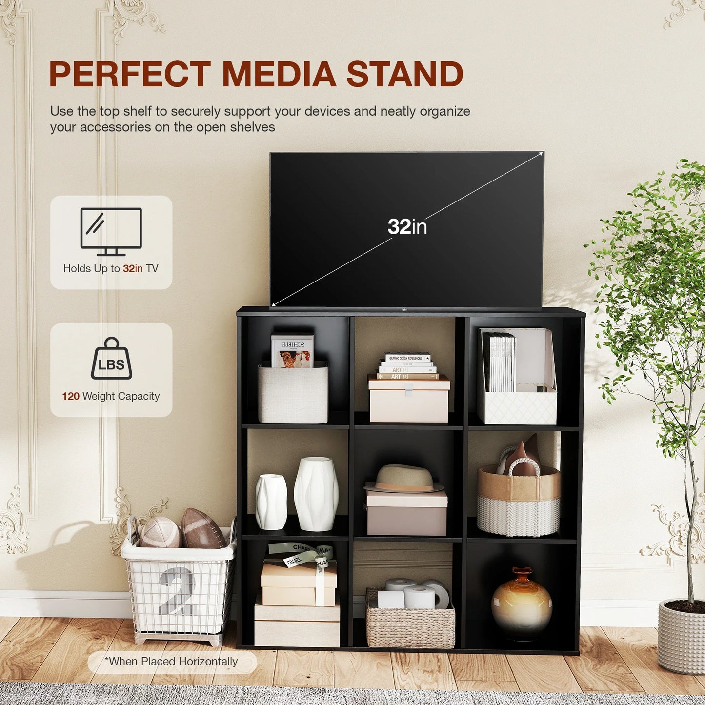 JHK 9 Cube Storage Organizer Bookcase
