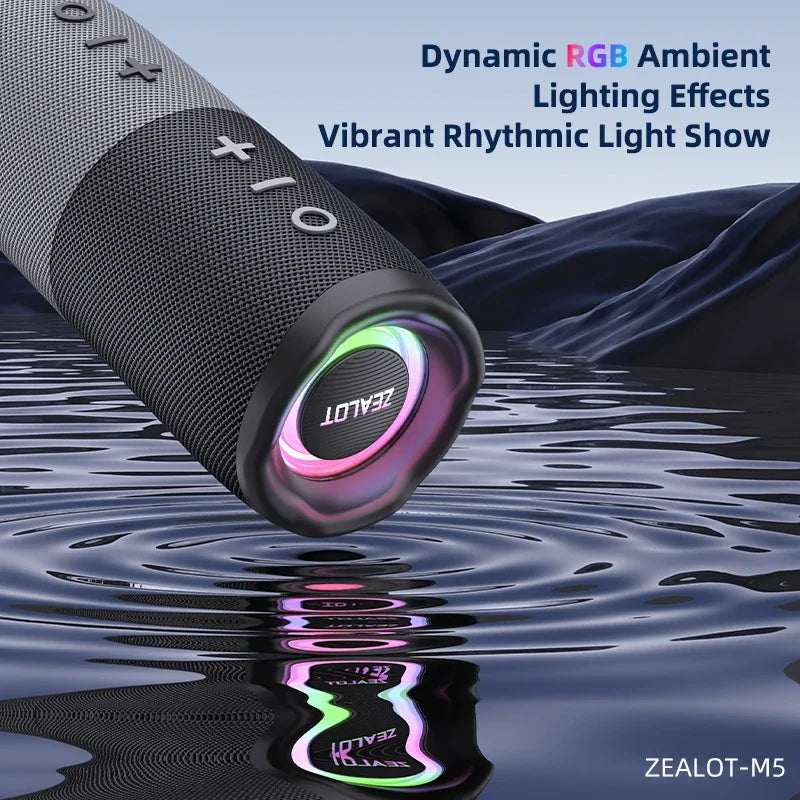 ZEALOT-M5 Magnetic Bluetooth Speaker 2-in-1 Power on Couplet Mini Speaker Macaron Color Dual Channel RGB Light Bluetooth 5.4