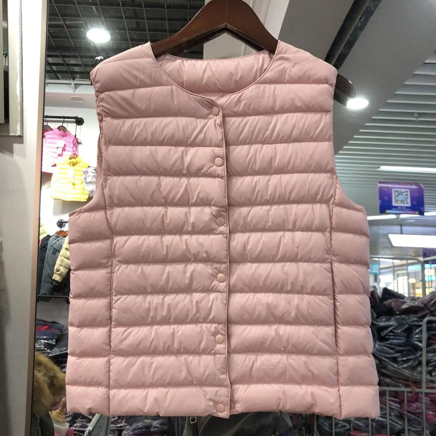 Female 90% White Duck Down Ultra Lightweight Packable Warm Down Liner Vest 2023 New Women Sleeveless Puffer Jacket