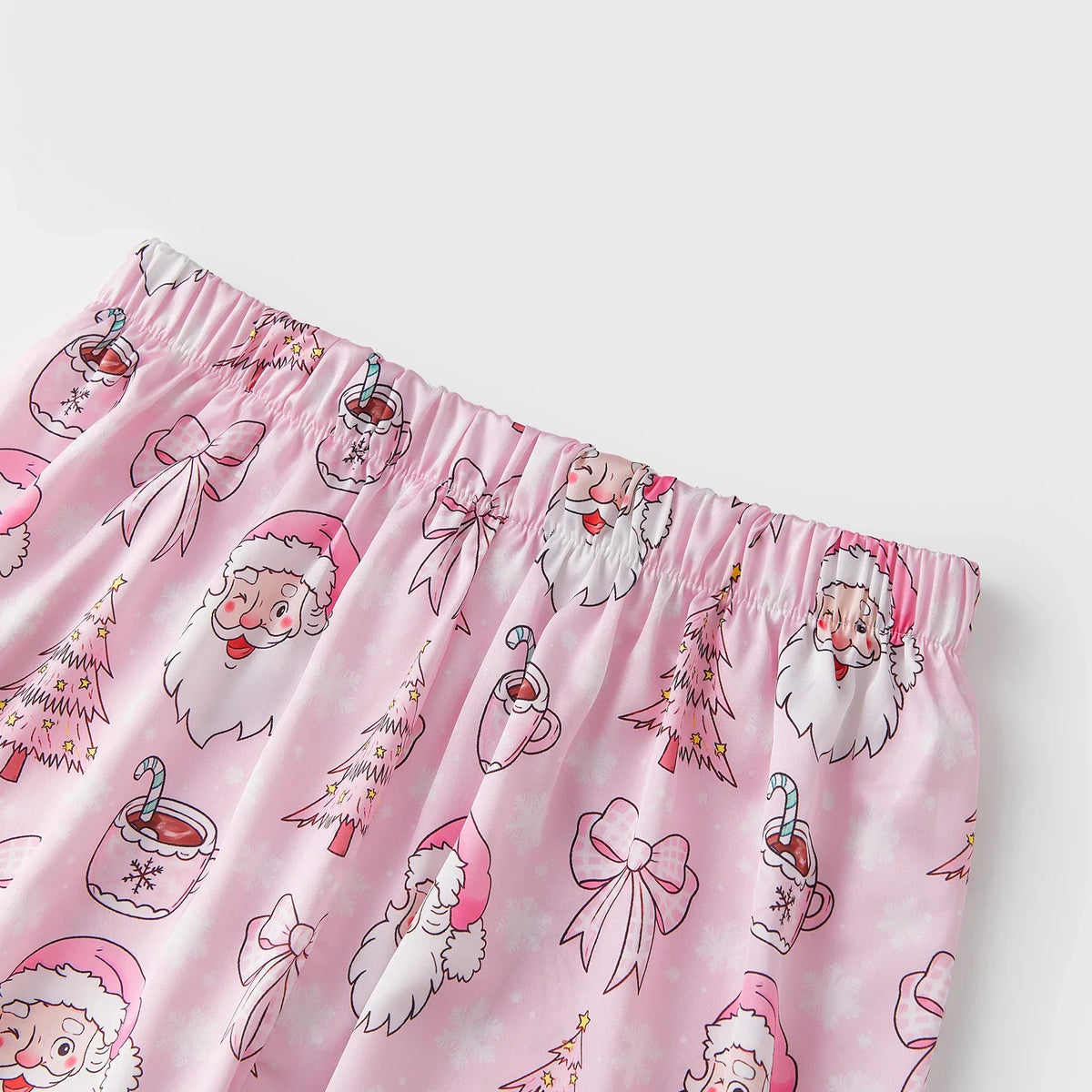 Women's Christmas Pajama Set Featuring Festive Santa Tree and Bow Prints 2 Piece Lounge Nightwear Sleepwear