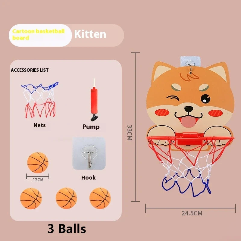 Children's Version Vertical Adjustable Lifting Basketball Rack Outdoor Home Indoor Sports Crtoon Rebound Parent-child Interacti