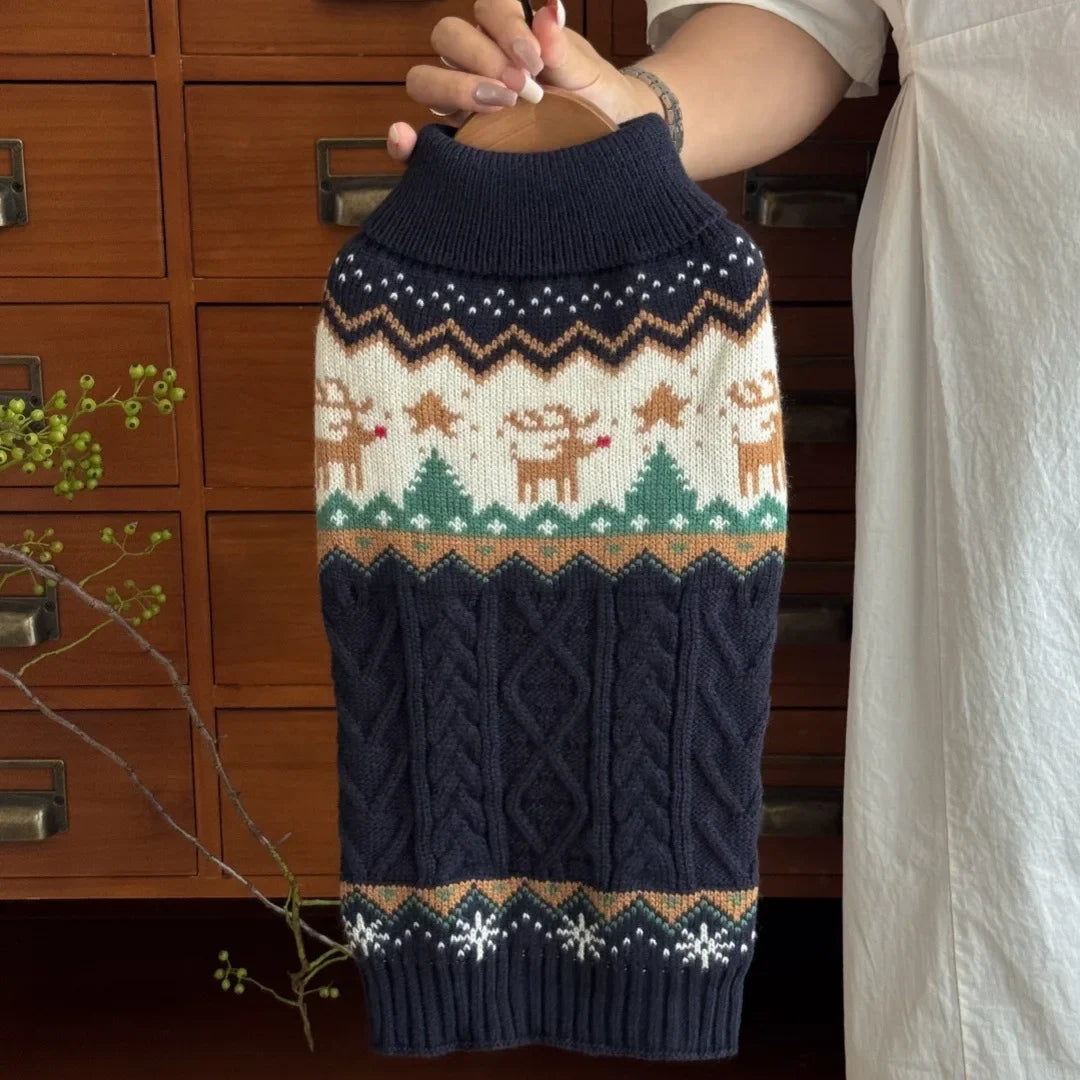 New Christmas Sweater for Small Medium Dog Warm Sweater Clothes for Dog Cat Party Wear