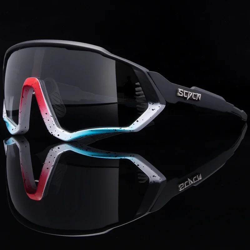 SCVCN Photochromic Bicycle Sunglasses Men Women Sport Runing Goggles UV400 Mountain Road Bike Bicycle Glasses MTB Eyewear