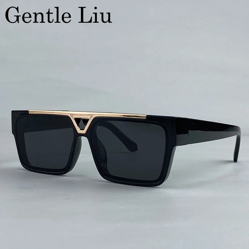 Polarized Oversized Steampunk Square Sunglasses Men 2025 Luxury Brand Big Frame Sun Glasses For Male Classic Retro Eyewear UV400