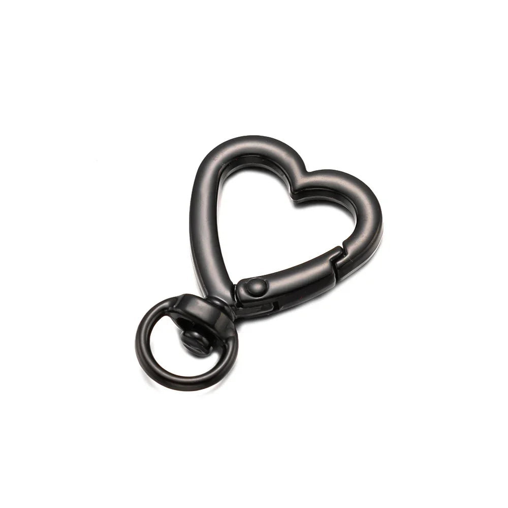 5Pcs Heart Shape Rotation Alloy Lobster Spring Clasps Openable Key Ring  Hook Carabiner Connector Dog Chain Buckles DIY Jewelry