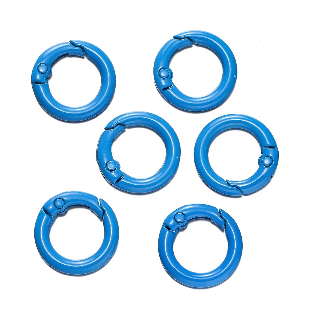 5Pcs Colorful  O Ring Spring Clasp Openable Round Carabiner Keychain Clips Hook Dog Chain DIY Jewelry Buckle Connector