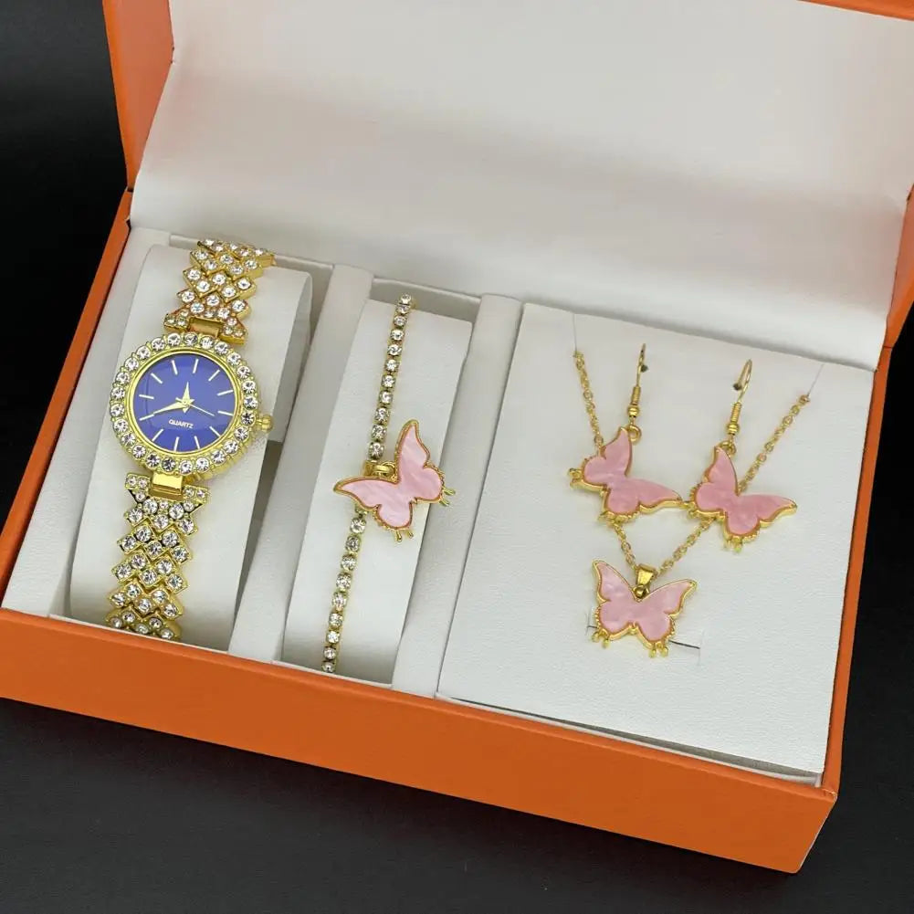 1 Set Women Jewelry Set with Gift Box Complete Collection of Quartz