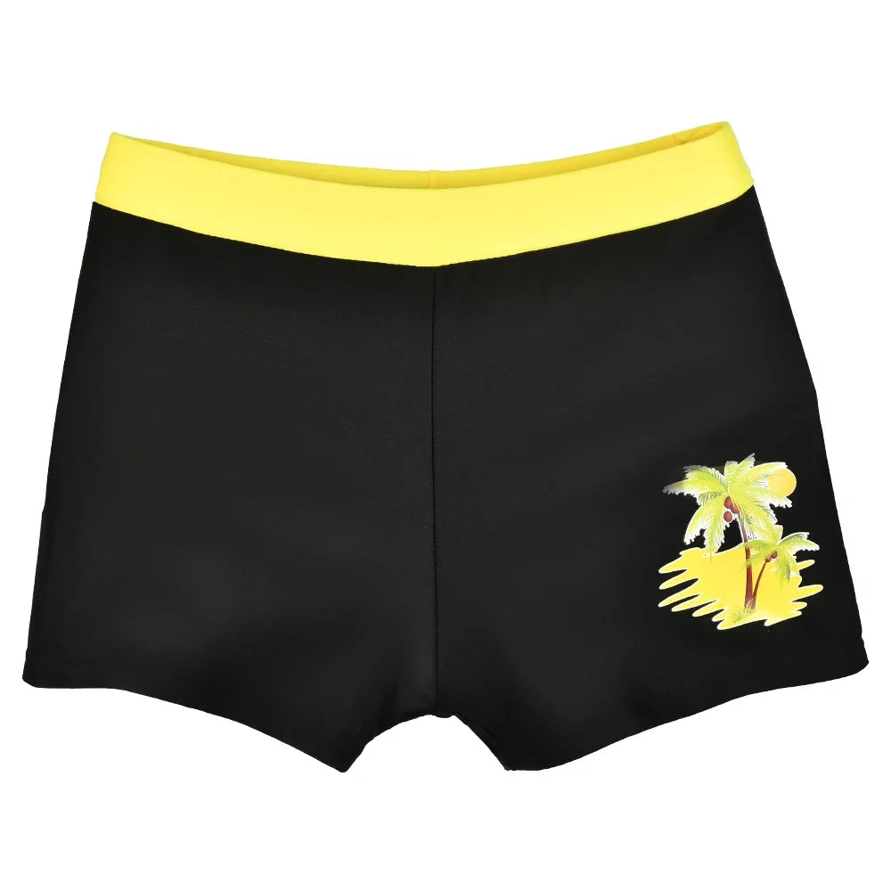 Boys Swim Trunks Kids Casual Beach Shorts Pants Dolphin Coconut Tree Print Vacation Swimwear Summer Child Bathing Suit 23-55kg