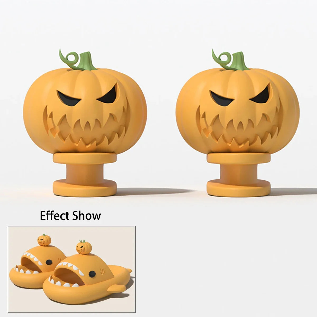 2pcs Detachable Fins Unisex Shark Slippers Charms Luminous In Dark Christmas Red Hat Halloween Pumpkin DIY Shoes Accessories
