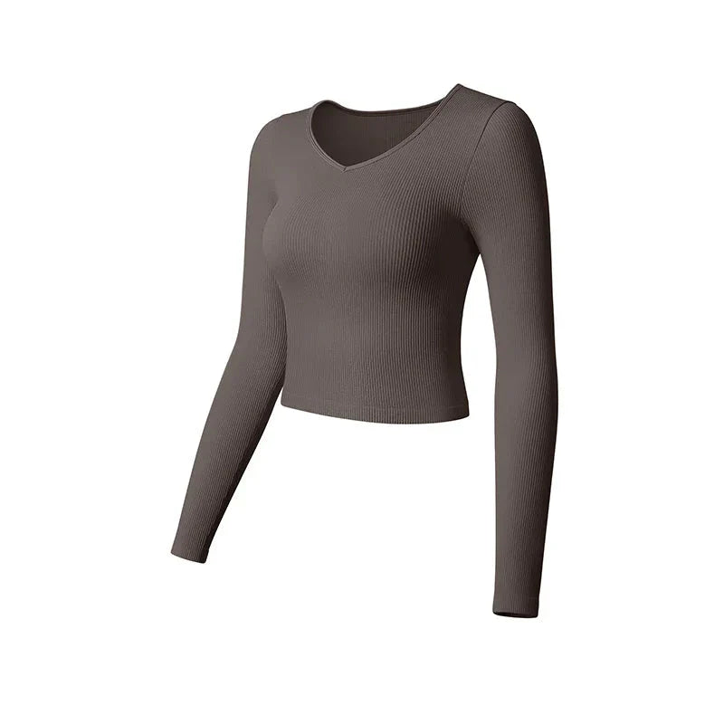 Top corto de yoga de manga larga SculptFit