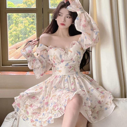 Vestido de gasa floral