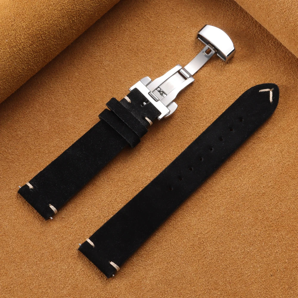 Amazfit Balance, GTR, GTS & Bip Vintage Suede Band with Butterfly Clasp