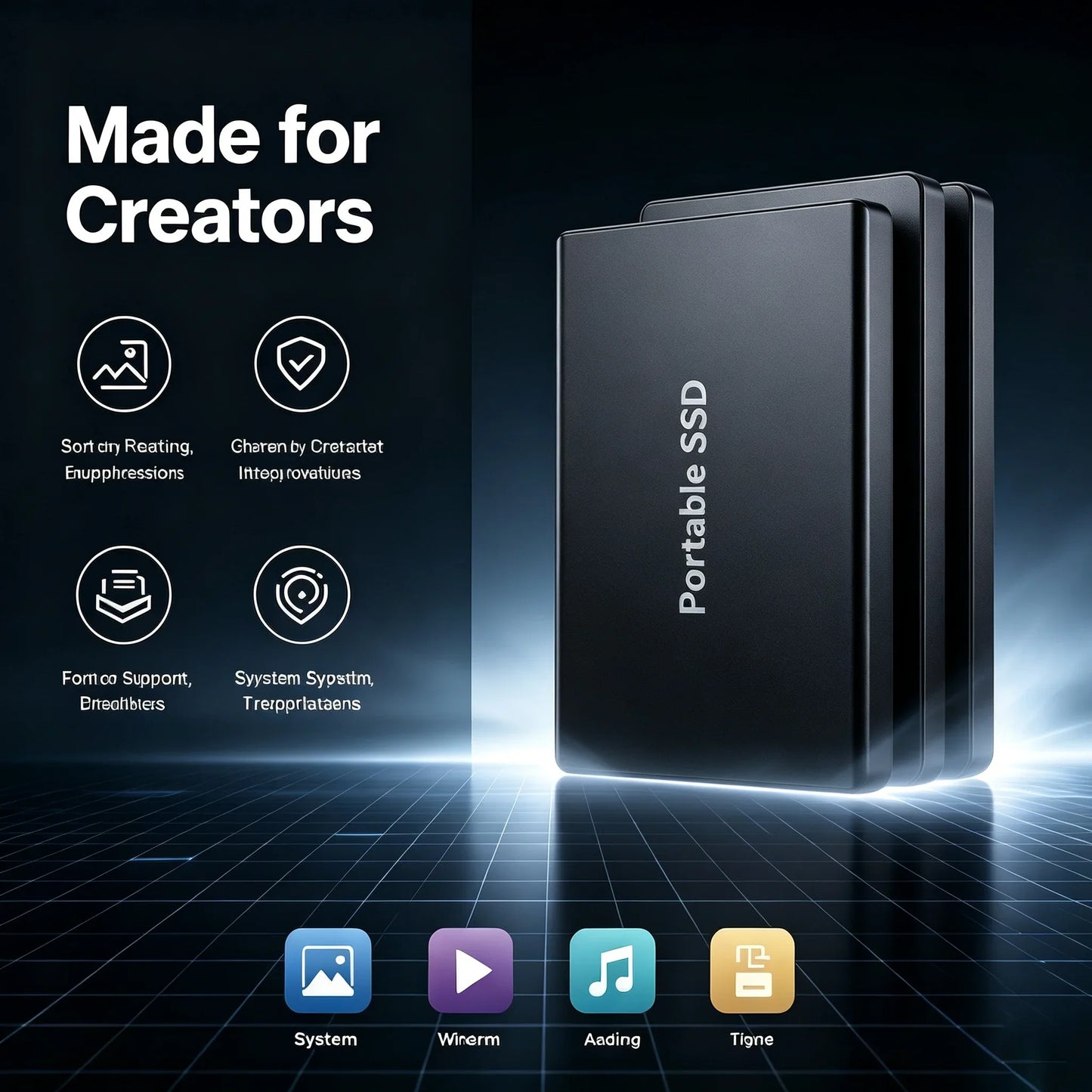 16TB High‑speed Portable External SSD USB 3.1 Type‑c External Hard